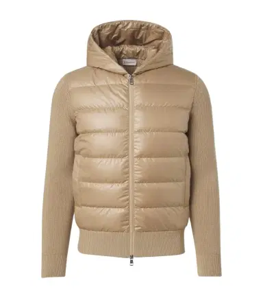 Moncler Tricot down-paneled virgin wool cardigan | Thumbnail 1
