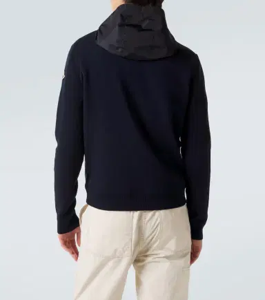 Moncler Tricot hooded cotton-blend jacket | Thumbnail 3