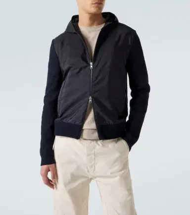 Moncler Tricot hooded cotton-blend jacket | Thumbnail 4