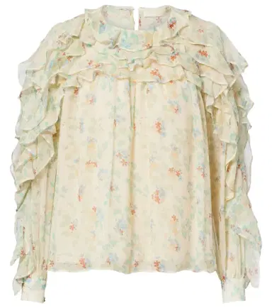 Ulla Johnson Willow ruffled floral silk blouse | Thumbnail 1