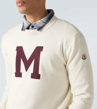 Moncler Embroidered cotton-blend sweater | Thumbnail 2