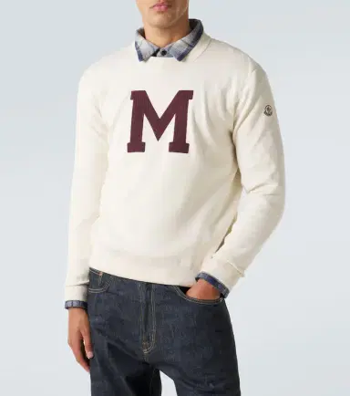 Moncler Embroidered cotton-blend sweater | Thumbnail 5