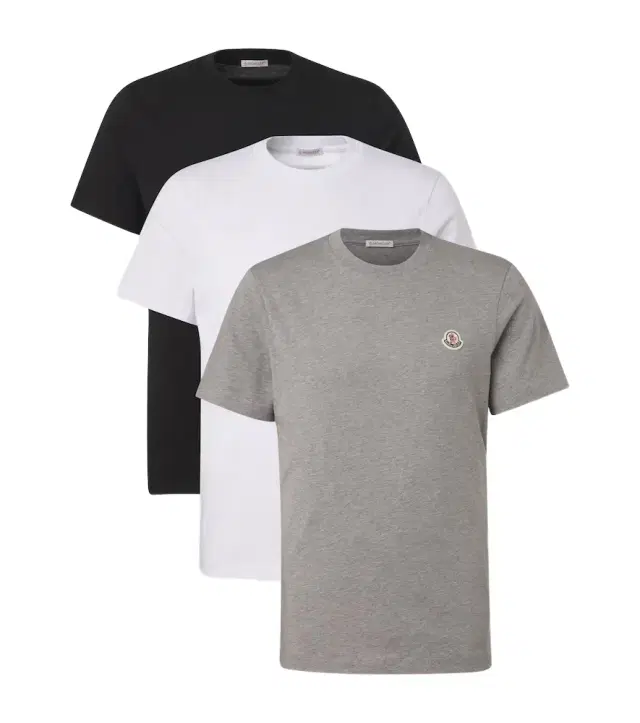 Moncler et of 3 cotton jersey T-shirts