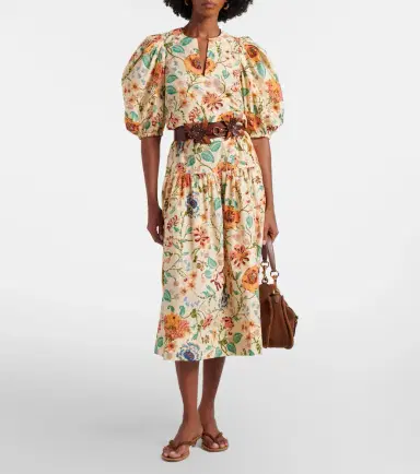 Ulla Johnson Theodora floral cotton midi skirt | Thumbnail 2