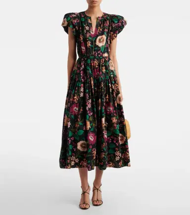 Ulla Johnson Marin floral cotton poplin midi dress | Thumbnail 2