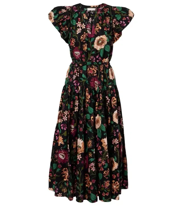 Ulla Johnson Marin floral cotton poplin midi dress