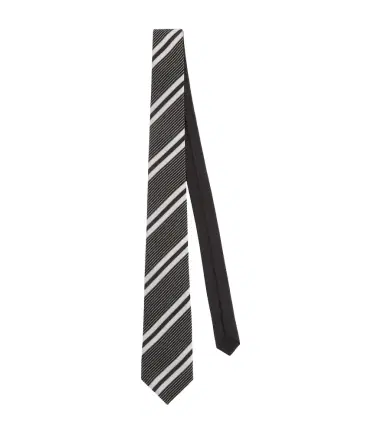 Saint Laurent Striped silk tie | Thumbnail 1
