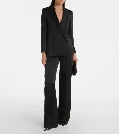 Max Mara Arca double-breasted satin blazer | Thumbnail 4 Max Mara Arca double-breasted satin blazer | Thumbnail 4