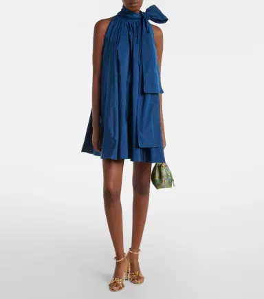 Max Mara Elegante tie-neck taffeta minidress | Thumbnail 2 Max Mara Elegante tie-neck taffeta minidress | Thumbnail 2