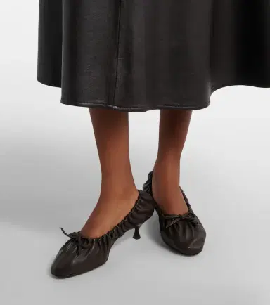 Herbert Levine Gather Around ruched leather pumps | Thumbnail 6