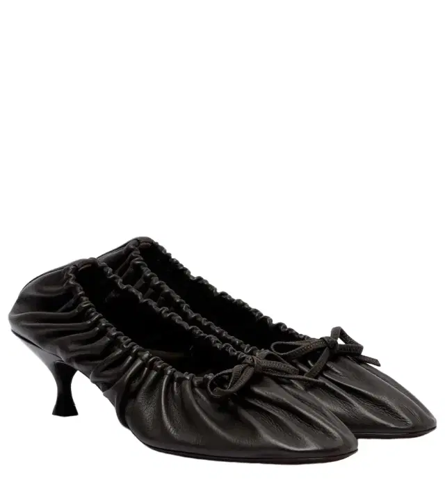 Herbert Levine Gather Around ruched leather pumps