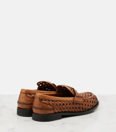 Miu Miu Woven leather penny loafers | Thumbnail 2