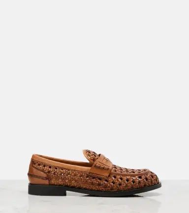 Miu Miu Woven leather penny loafers | Thumbnail 3