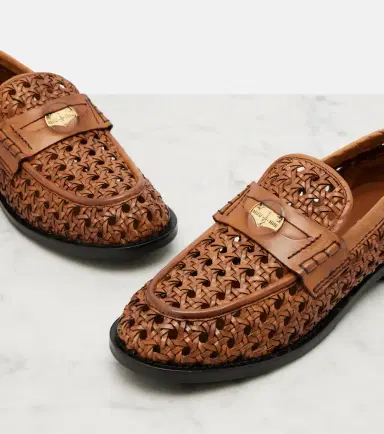 Miu Miu Woven leather penny loafers | Thumbnail 4