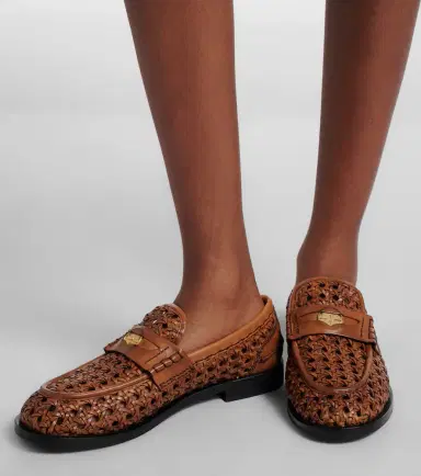 Miu Miu Woven leather penny loafers | Thumbnail 6