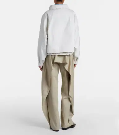 Loewe Cotton and silk gabardine wide-leg pants | Thumbnail 4