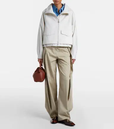Loewe Cotton and silk gabardine wide-leg pants | Thumbnail 5