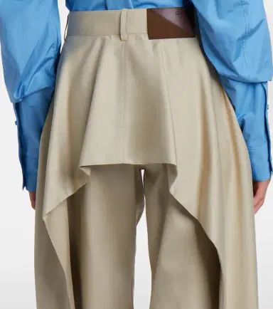 Loewe Cotton and silk gabardine wide-leg pants | Thumbnail 6