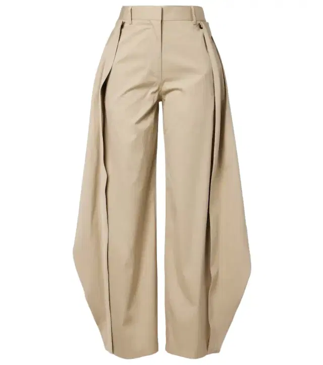 Cotton and silk gabardine wide-leg pants