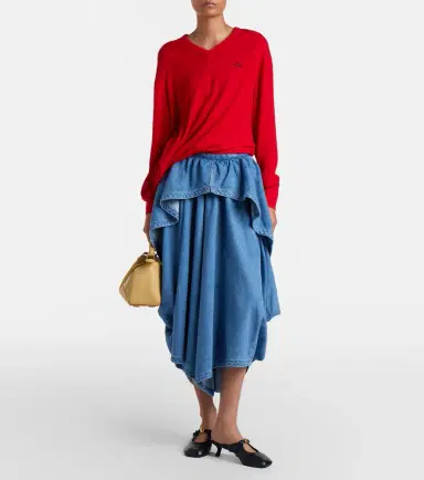 Loewe Asymmetrical denim midi skirt | Thumbnail 2