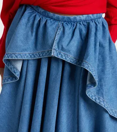 Loewe Asymmetrical denim midi skirt | Thumbnail 4