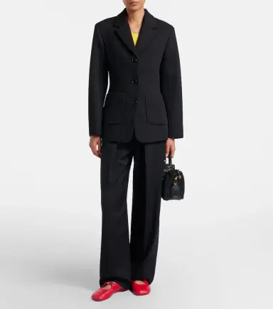 Loewe Logo wool mid-rise straight pants | Thumbnail 4