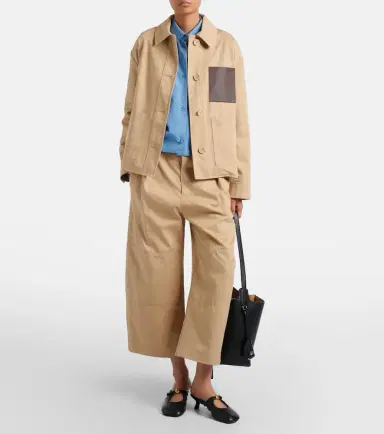 Loewe Cotton cropped barrel-leg pants | Thumbnail 2