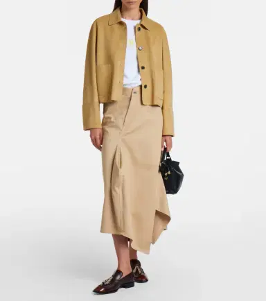 Loewe Asymmetric cotton midi skirt | Thumbnail 3 Loewe Asymmetric cotton midi skirt | Thumbnail 3