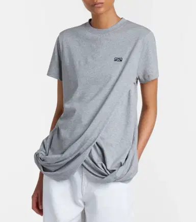 Loewe Double L draped cotton jersey T-shirt | Thumbnail 3