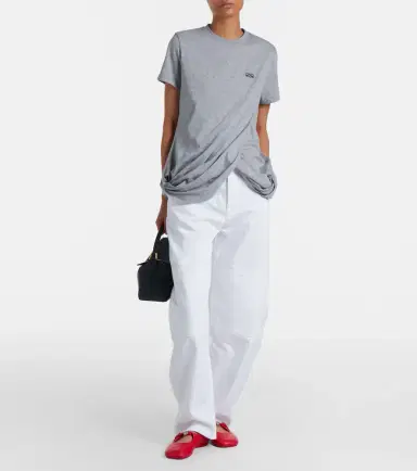 Loewe Double L draped cotton jersey T-shirt | Thumbnail 4