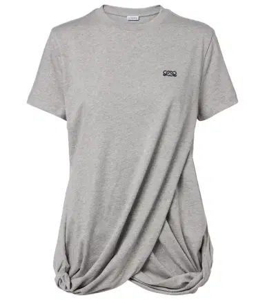 Loewe Double L draped cotton jersey T-shirt | Thumbnail 1