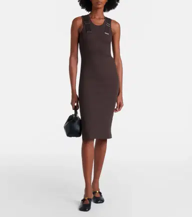Loewe Ribbed-knit cotton-blend midi dress | Thumbnail 3 Loewe Ribbed-knit cotton-blend midi dress | Thumbnail 3