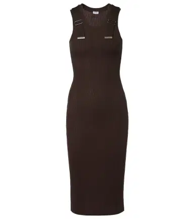 Loewe Ribbed-knit cotton-blend midi dress | Thumbnail 1 Loewe Ribbed-knit cotton-blend midi dress | Thumbnail 1