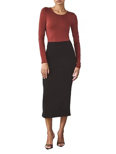 Artemis Diciero Women's Core Dasha Long-Sleeve Bodysuit - Clay - Size Small | Thumbnail 2