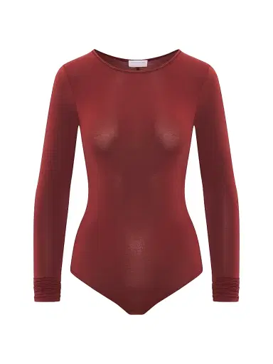 Artemis Diciero Women's Core Dasha Long-Sleeve Bodysuit - Clay - Size Small | Thumbnail 1