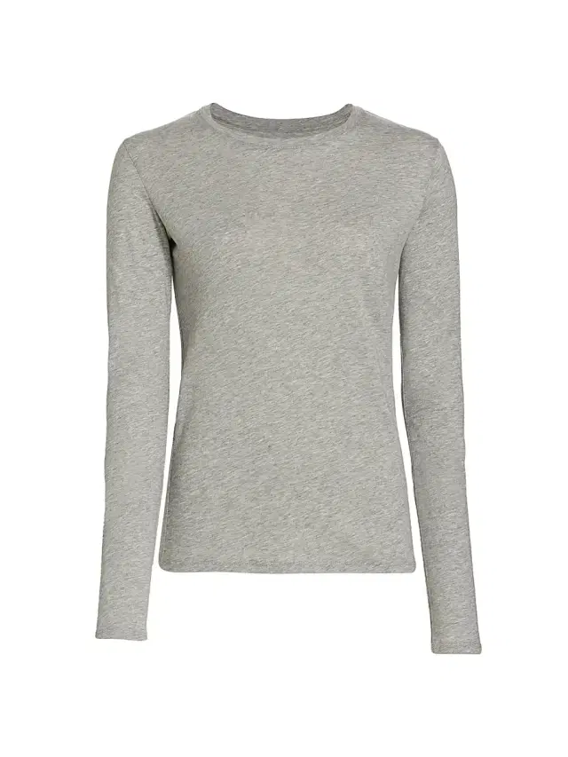 Vince Women's Jersey Boatneck Long-Sleeve T-Shirt - Heather Grey