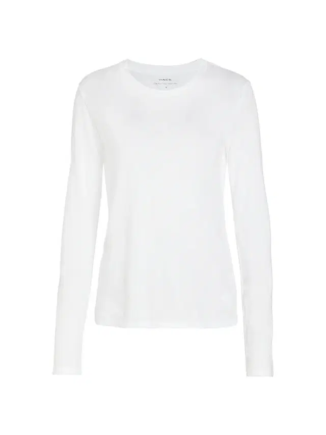 Vince Women's Jersey Boatneck Long-Sleeve T-Shirt - Optic White
