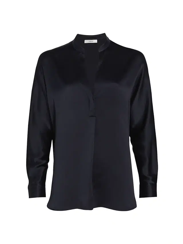 Vince Women's Silk Long-Sleeve Blouse - Coastal