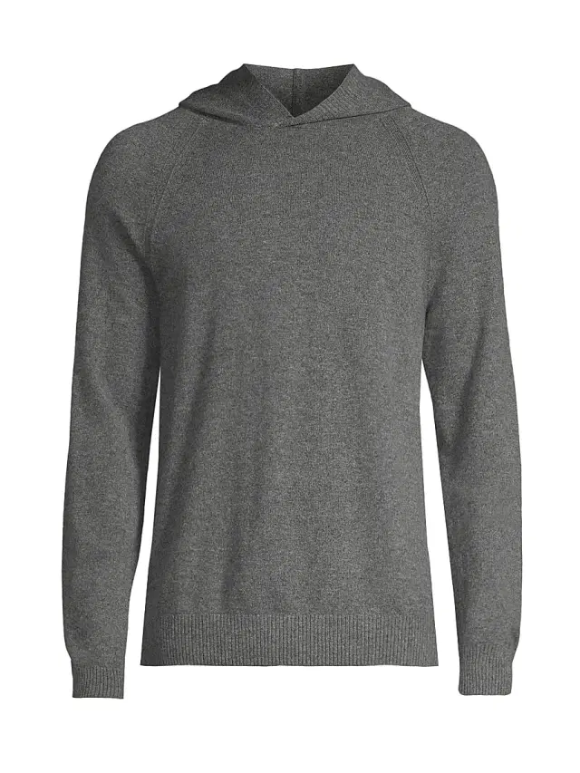 Vince Men's Wool & Cashmere Hooded Sweater - Medium Grey