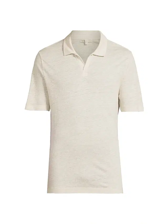 Onia Men's Shaun Linen Polo Shirt - Stone