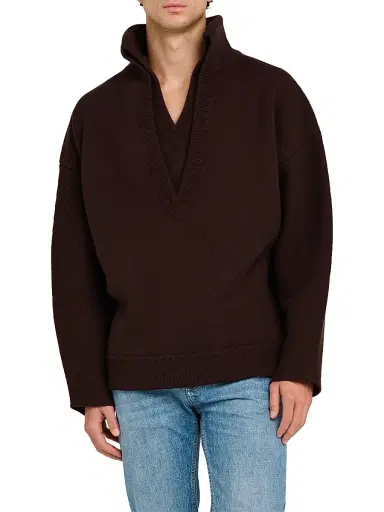 Bottega Veneta Men's Wool Chunky Compact-Knit Sweater - Ebony - Size Medium | Thumbnail 3 Bottega Veneta Men's Wool Chunky Compact-Knit Sweater - Ebony - Size Medium | Thumbnail 3