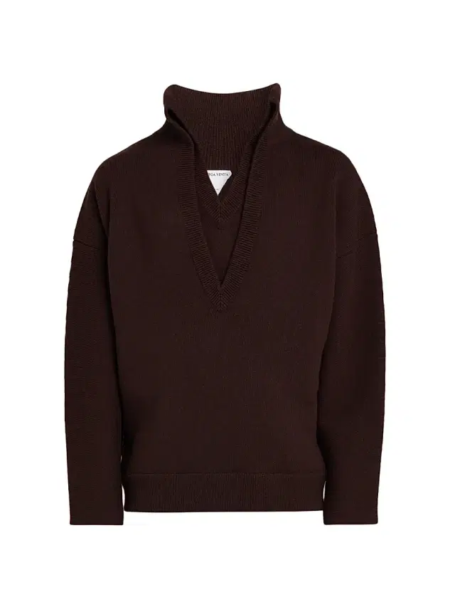 Bottega Veneta Men's Wool Chunky Compact-Knit Sweater - Ebony
