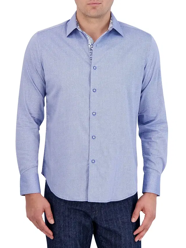 Robert Graham Men's Wayfarer Button-Front Shirt - Navy