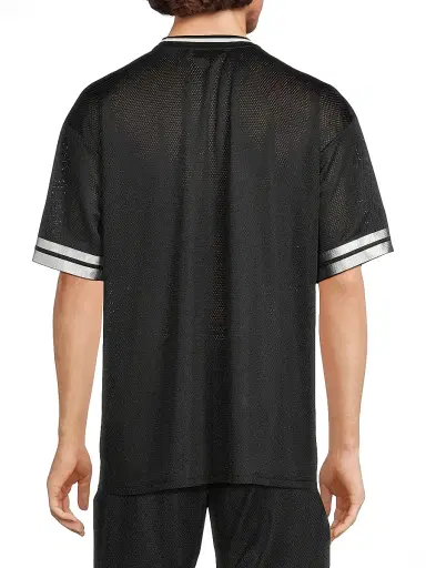 RTA Men's Colin Logo Knit T-Shirt - Black With Silver Foil | Thumbnail 5