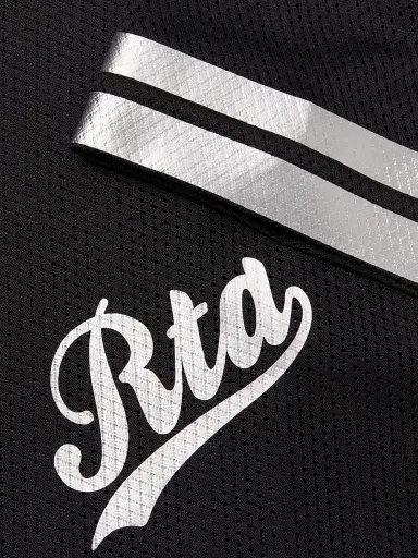 RTA Men's Colin Logo Knit T-Shirt - Black With Silver Foil | Thumbnail 6