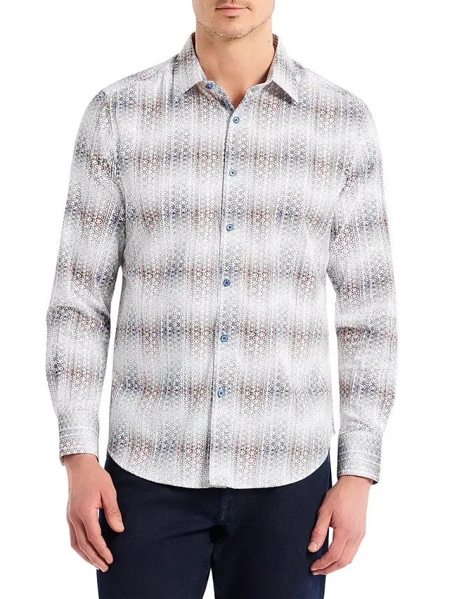 Robert Graham Men's Forsyth Stretch-Cotton Button-Front Shirt