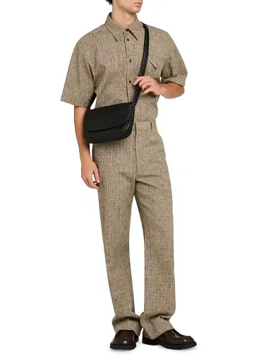 Bottega Veneta Men's Tweed Button-Front Shirt - Sahara Melange Multi - Size 38 | Thumbnail 2