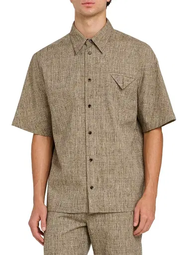 Bottega Veneta Men's Tweed Button-Front Shirt | Thumbnail 3