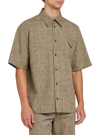 Bottega Veneta Men's Tweed Button-Front Shirt | Thumbnail 4