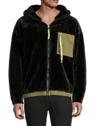 UGG Men's Kairo Faux Shearling Zip-Up Jacket - Black | Thumbnail 3